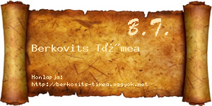 Berkovits Tímea névjegykártya
