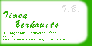 timea berkovits business card