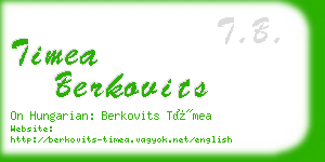 timea berkovits business card